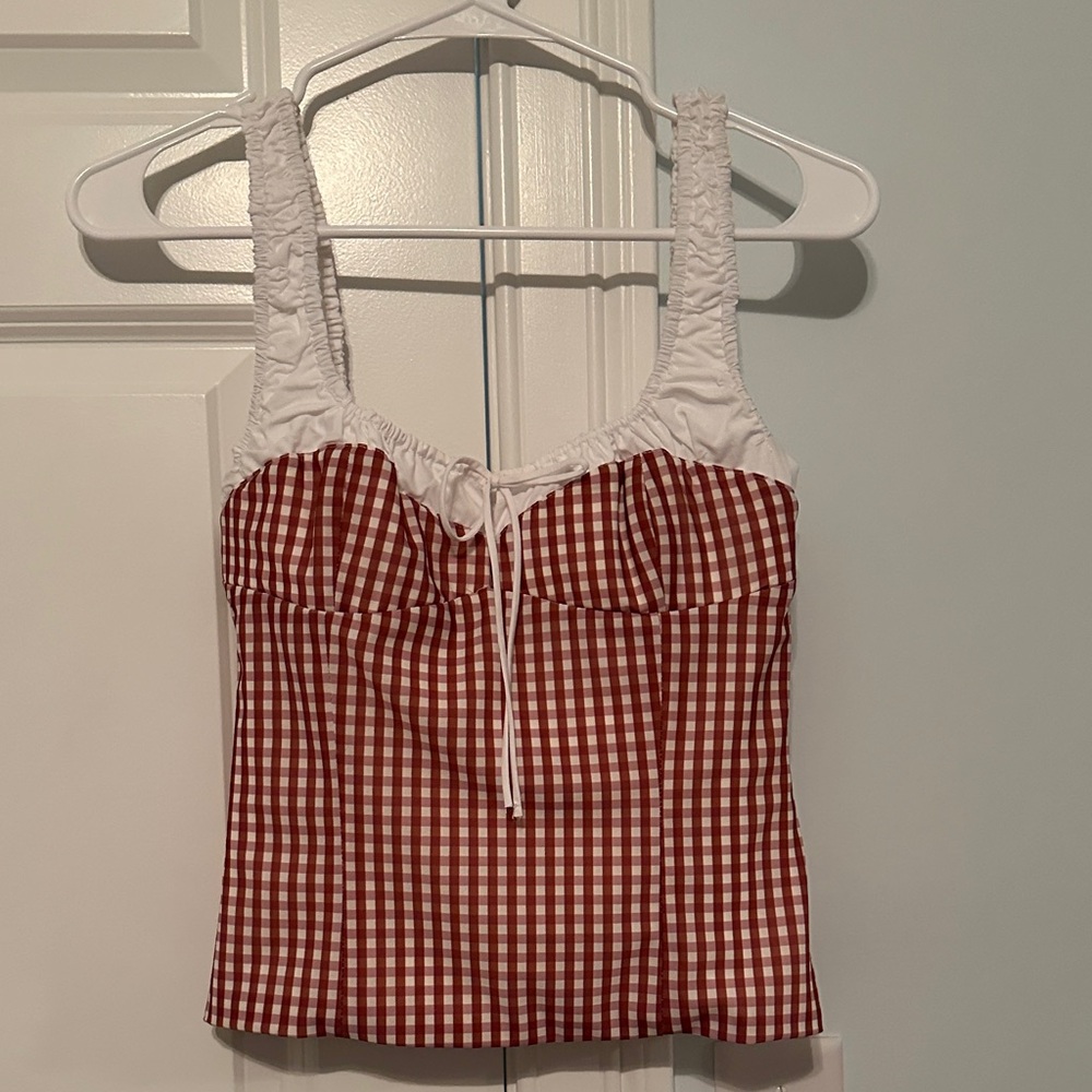 Zara Red and White Gingham Camisole